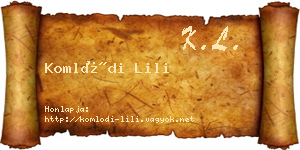 Komlódi Lili névjegykártya