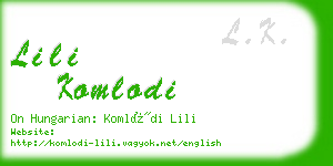 lili komlodi business card